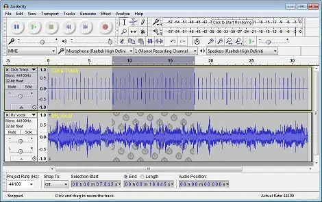 Audacity music mixing