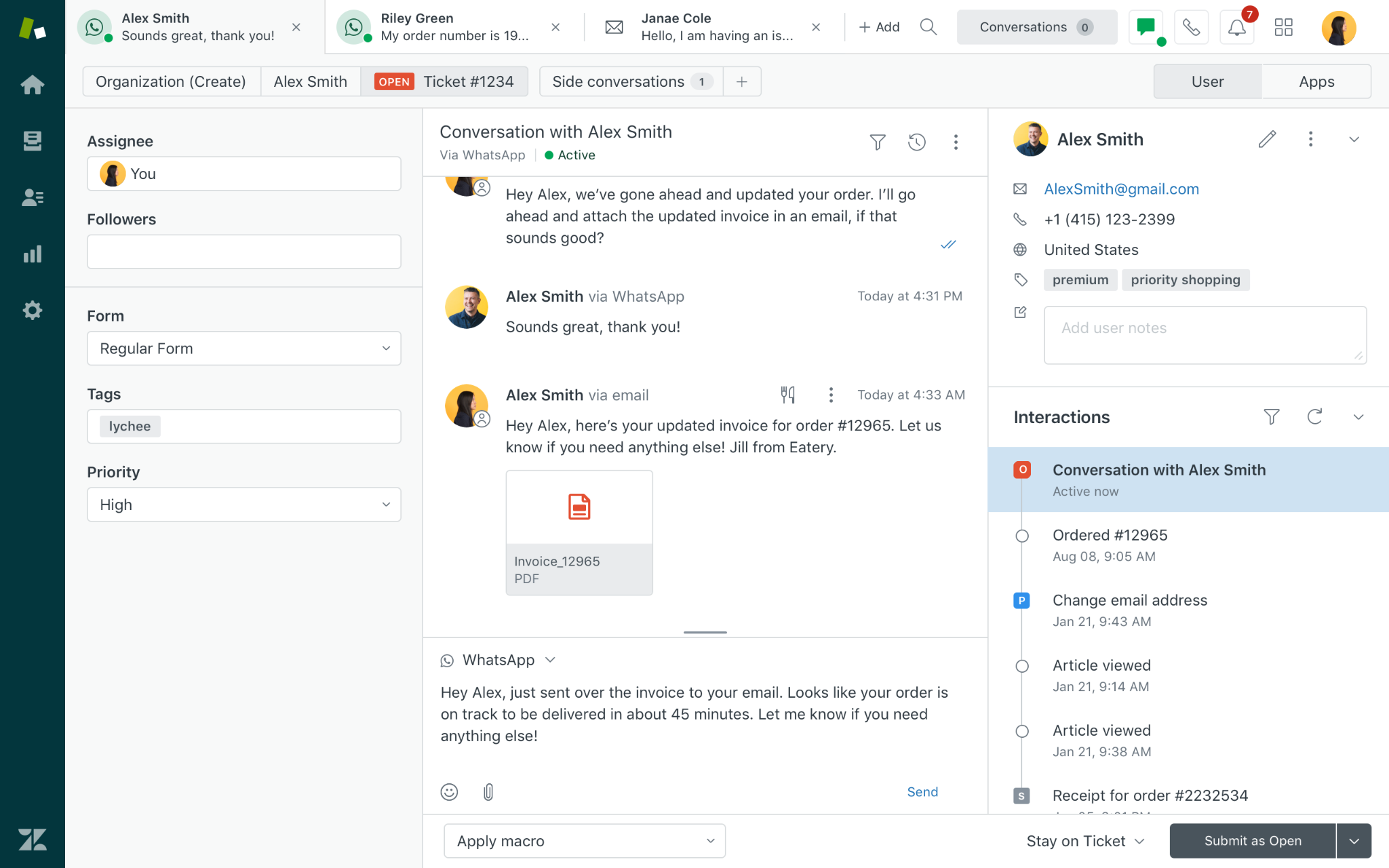 Zendesk for customer service