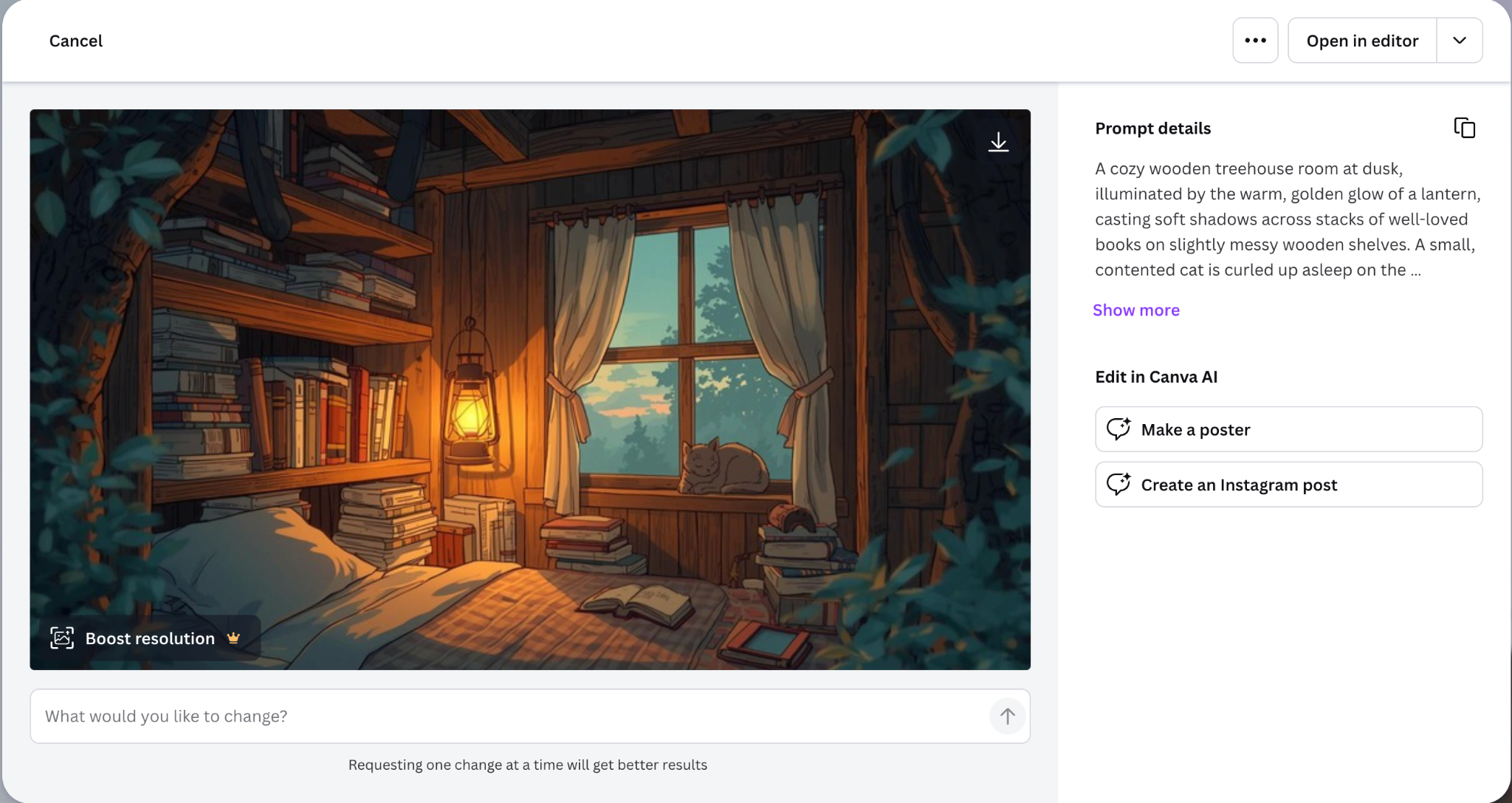 canva ai image generation result