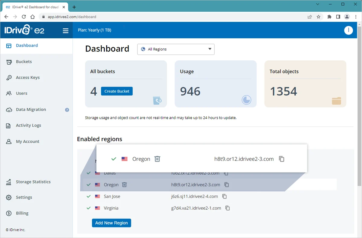 IDrive Online and SaaS Backup, Object Storage e2: